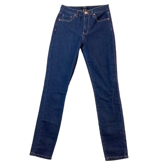 Forever 21 Womens Size 25 Jeans Mid-Rise Skinny Leg Blue Denim Jeans - Picture 1 of 9